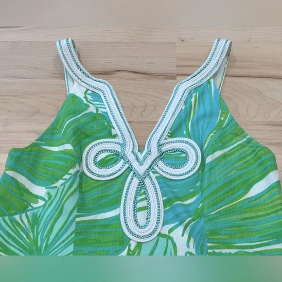Lilly Pulitzer Tessa Shift Dress in Green Sheen Fronds Place and Size 2 - Picture 5 of 13